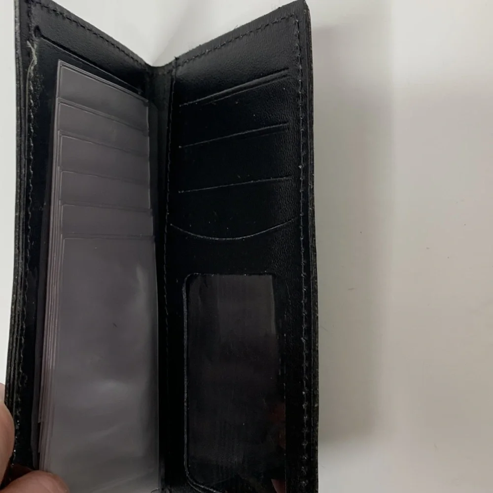 MAS | Black Genuine Leather Bald Eagle Etched Wallet | Pocketbook | Card Holder